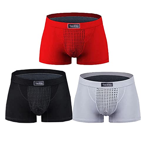 LYAART Magnetische Unterwäsche für Herren, atmungsaktive Stretch-Boxershorts, Unterhose, magnetische Therapie-Unterwäsche (A+3 Pieces,XXL) von LYAART