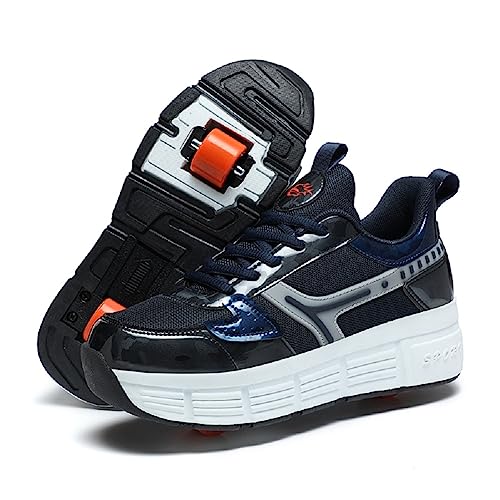 LYBANG Rollschuhe für Kinder Schuhe Mit Doppelt Rollen Automatisch Räder Rochen Skateboardschuhe Outdoor Fitnessschuhe Gymnastik Sneakers Kinder von LYBANG