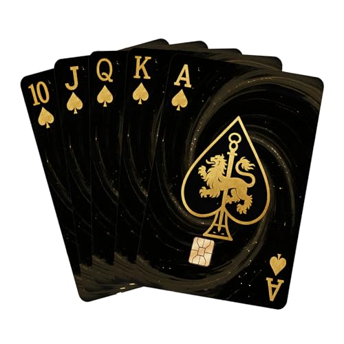 LYCNIGOO Kreditkarten-Skin, 5 Stück, Royal Flush EC-Karten-Schutzhüllen-Set, PVC, wasserdicht, Anti-Falten, Poker, Bankkarten-Aufkleber, ideales Geschenk für Männer, Frauen, Ehemann, Freunde LYCNIGOO Kreditkarten-Skin, 5 Stück, Royal Flush EC-Karten-Schutzhüllen-Set, PVC, wasserdicht, Anti-Falten, Poker, Bankkarten-Aufkleber, ideales Geschenk für Männer, Frauen, Ehemann, Freunde von LYCNIGOO