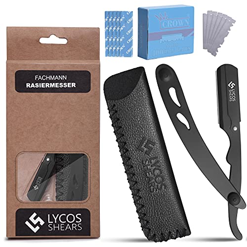 LYCOS SHEARS Rasiermesser Set mit Rasierklingen, Professionelle Friseur Rasierer 100% Super Edelstahl / Barbier Rasier Messer für präzise Bart-Nassrasur für Männer LYCOS SHEARS Rasiermesser Set mit Rasierklingen, Professionelle Friseur Rasierer 100% Super Edelstahl / Barbier Rasier Messer für präzise Bart-Nassrasur für Männer von LYCOS SHEARS
