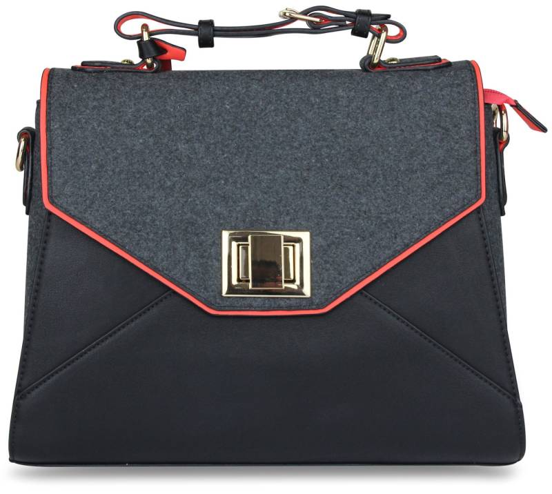 LYDC London Handtasche Damen mit abnehmbarem Gurt, rote Details von LYDC London