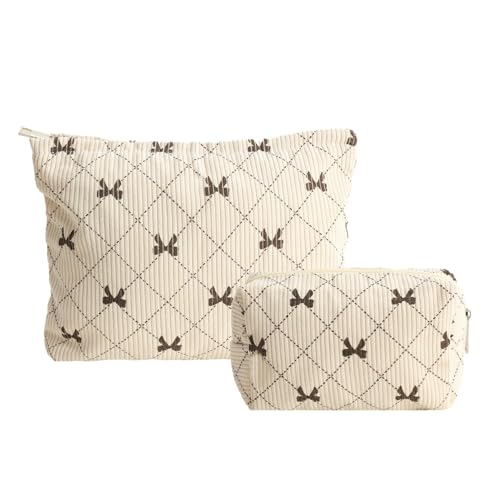 LYDZTION Niedliche Make-up-Tasche aus Cord für Damen, kleines Make-up-Taschen-Set, adrette Sachen, Reise-Kulturbeutel, Kokette, Kosmetiktasche, Organizer, Tasche, tragbar, vielseitig, von LYDZTION