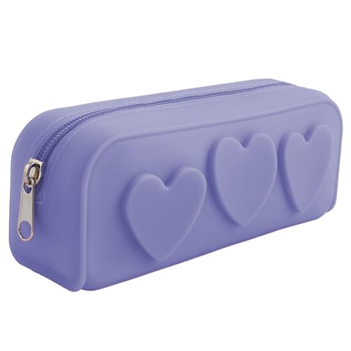 LYDZTION Silikon-Make-up-Tasche für Damen, tragbar, niedlich, wasserdicht, tragbar, Reise-Kosmetiktasche, Make-up-Organizer mit Reißverschluss, Love Purple von LYDZTION