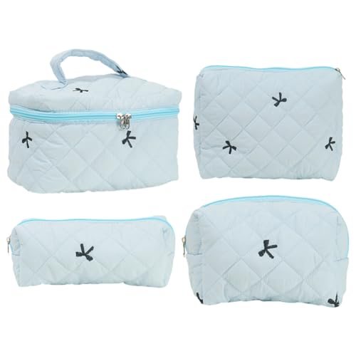 LYEAA 4 Stück Kosmetiktasche, bestickte Damen-Reisekosmetiktasche, Gesteppte Tasche for Reisen, Einkaufen von LYEAA