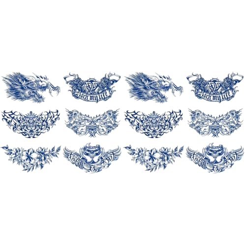 LYEAA 6 Stück temporäre Tattoos mit Tiermotiven für Erwachsene und Kinder, wasserfeste Körperaufkleber mit Safttinte von LYEAA