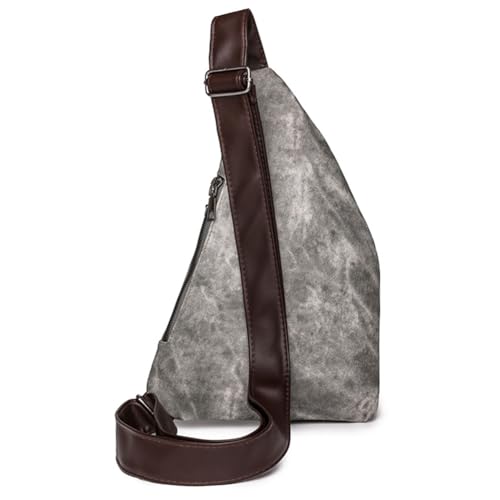 LYEAA Anti-Diebstahl-Brusttasche, multifunktionale Bauchtasche, verstellbarer Riemen, Polyurethan, Anti-Dieb, Crossbody-Tasche, wasserdicht, mehrere Taschen für Outdoor-Reisen, grau, Zeitgenössisch von LYEAA