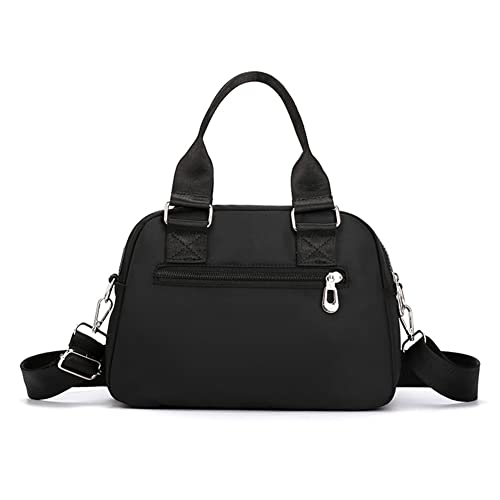 LYEAA Crossbody Taschen Einfarbig Frauen Handtaschen Große Kapazität Mode Lässig Nylon Verstellbarer Gurt Einfach for Wochenende Urlaub, Schwarz, 25.5x18.5x6.5cm/10.04x7.28x2.56in von LYEAA