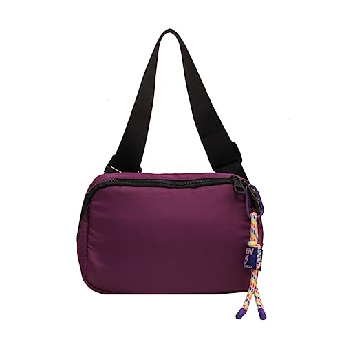 LYEAA Damen Brusttasche Bauchtaschen Sport Läufer Hüfttasche Lässig Einfach Mode Einfarbig Leicht Verstellbarer Gurt Schulter Pack, violett, modisch von LYEAA