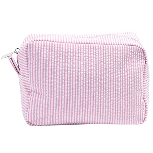 LYEAA Einfarbige Kulturtasche mit Reißverschluss, Make-up-Tasche, tragbar, groß, Make-up-Organizer, wasserdicht, Nylon, for Damen und Mädchen, rose, modisch von LYEAA