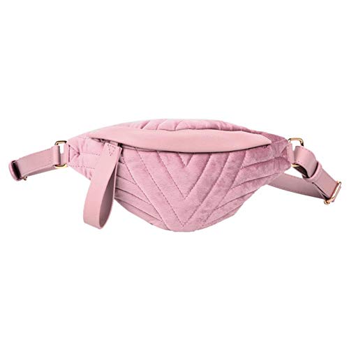 LYEAA Einfarbiger Taillengürtel für Damen, Plüsch, Kuriertasche, Brusttasche, rose, Casual von LYEAA