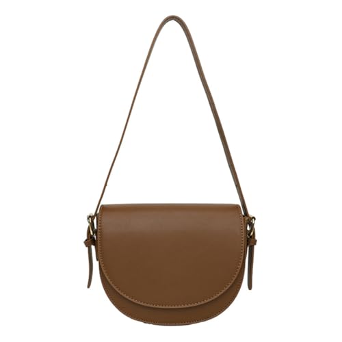 LYEAA Frauen Leder Crossbody Tasche mit 2 Riemen Flap Tote Bag Strap Verstellbare Mode Umhängetasche Vielseitige Casual Dating Umhängetasche, braun, 440.00x310.00x100.00mm/17.32x12.2x3.94inch von LYEAA