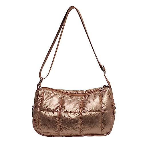 LYEAA Frauen Schulter Tasche Casual Gesteppt Unterarm Tasche Große Kapazität Griff Tasche Vintage Mode Design Luxus Tote Bag Clutch Geldbörse, gold, 25*11*18 cm von LYEAA