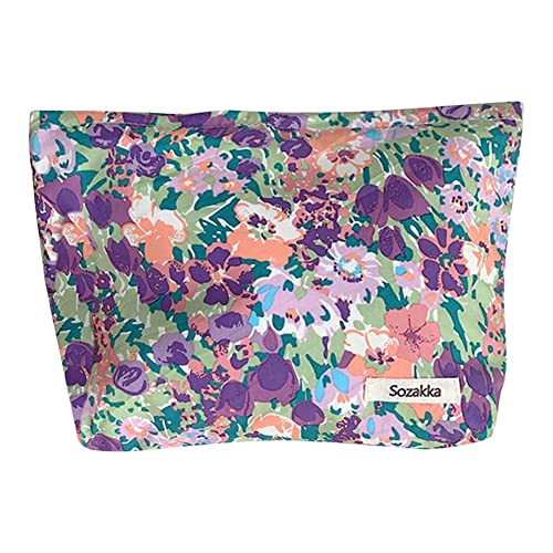 LYEAA Frauen Tragbare Mädchen Lippenstift Clutch Tasche Große Kapazität Multifunktions Floral Japan Stil Kosmetiktasche Toilettenartikel Tasche Organizer, Muster Drei, modisch von LYEAA