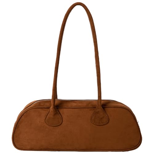 LYEAA Frauen Wildleder Boston Einkaufstasche Mehrfach-Tasche Bowling Handtasche Kupplung Geldbörse zum Einkaufsreisen (braun) von LYEAA