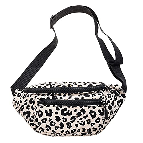 LYEAA Freizeit-Brusttasche mit großem Fassungsvermögen, modisch, für Damen, lässig, Leopardenmuster, große Hüfttasche, weiß, 1, modisch von LYEAA