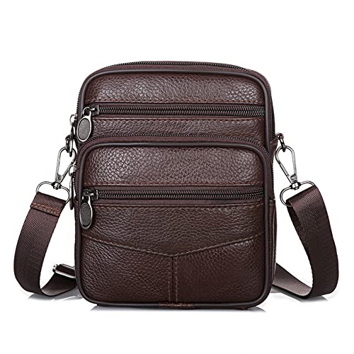 LYEAA Gürteltasche aus Rindsleder, modisch, mehrere Taschen, lässig, multifunktional, für Outdoor-Sport, coffee, Casual von LYEAA