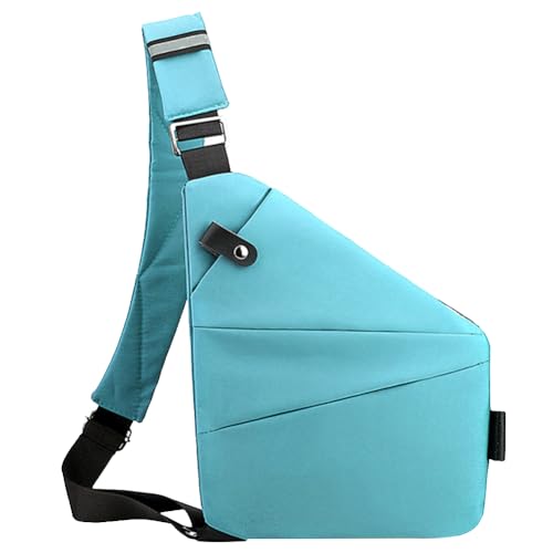LYEAA Herren Mode Chest Bag Multifunktionales Fanny -Pack großer Kapazität Einfacher Schlingenbeutel Anti -Diebstahl -Tasche ENGONOMISCHE Taillenpackung (himmelblaue Linke Schulter) von LYEAA