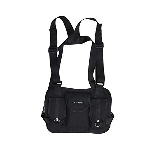 LYEAA Hip Hop Hüftgürtel, leger, for Damen und Herren, Sportweste, Brusttasche, Rig-Tasche, Schwarz, Weiß, Beige, Kaffee, Gold, Silber (optional), Zeitgenössisch von LYEAA