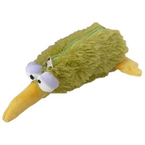LYEAA Kiwi Bird Bleistift Gehäuse Vogelform geformtes Bleistiftkoffer hält 20 Stifte süßer Plüsch -Stiftbeutel große Kapazität Stationery Storage Box für Schüler (grün) von LYEAA