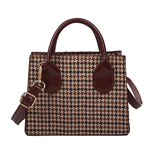 LYEAA Kleine Kuriertasche for Damen, modisch, kariert, elegant, Schultertasche, Tragegriff oben, Straßen-Reise-Geldbörse, dunkelbraun, 360.00 X 220.00 X 120.00 MM/14.17 X 8.66 X 4.72 In LYEAA Kleine Kuriertasche for Damen, modisch, kariert, elegant, Schultertasche, Tragegriff oben, Straßen-Reise-Geldbörse, dunkelbraun, 360.00 X 220.00 X 120.00 MM/14.17 X 8.66 X 4.72 In von LYEAA