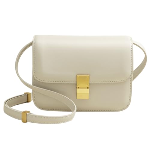 LYEAA Kleine quadratische Damen-Umhängetasche aus Leder mit verstellbarem Riemen, modische Messenger-Tasche mit Metallschloss, for den täglichen Gebrauch von LYEAA