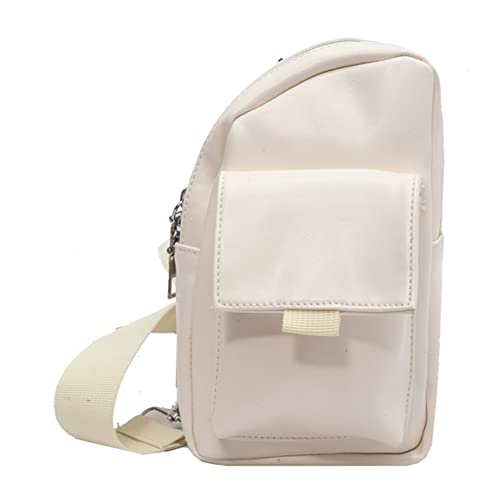 LYEAA Lässige tragbare einfarbige PU-Leder-verstellbare Riemen-Umhängetasche Mode Handytasche for Outdoor-Wandern, beige, modisch von LYEAA