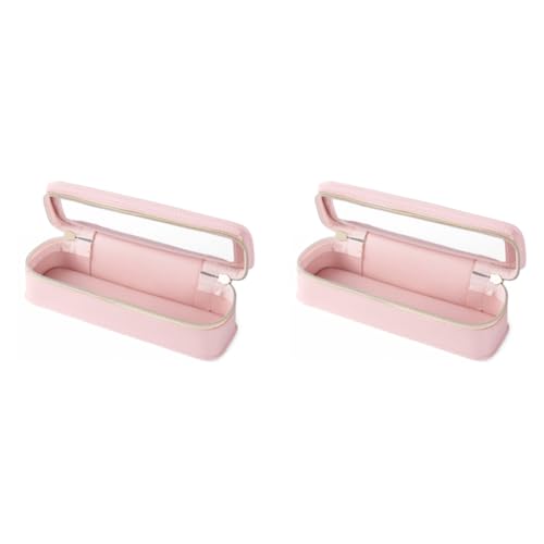 LYEAA Make-up-Pinseltasche für Damen, aus PU, Aufbewahrungstasche, Reise-Kosmetiktasche (Rosa), Beige/Schwarz, 205.00x160.00x80.00mm/8.07x6.3x3.15inch, modisch von LYEAA