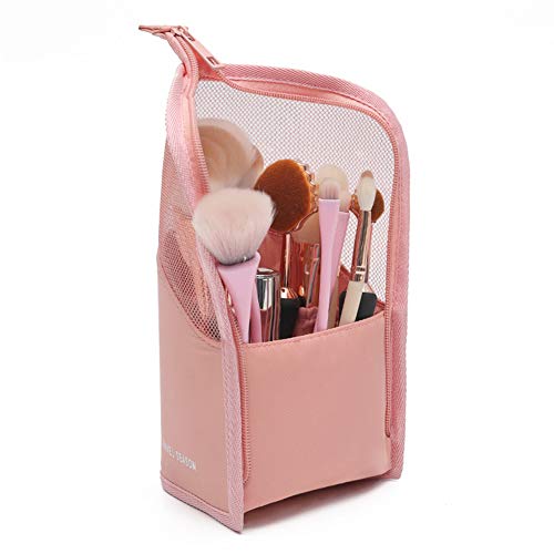 LYEAA Make-up-Tasche, tragbarer Make-up-Pinselhalter, multifunktional, Reise-Make-up-Tasche, sichtbarer Kosmetikständer für Mädchen und Frauen, rose, Einfach: von LYEAA