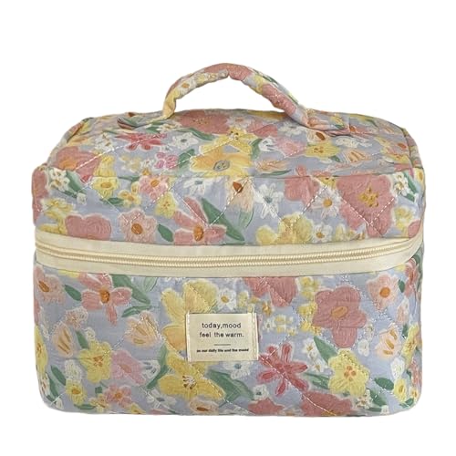 LYEAA Make -up -Tasche 3 Stcs gestailtes Öl bemalte Blumenkindertasche für Frauen großer Toilettenorganisator Tasche Kosmetische Beutel Reisetasche (Stil 1) von LYEAA