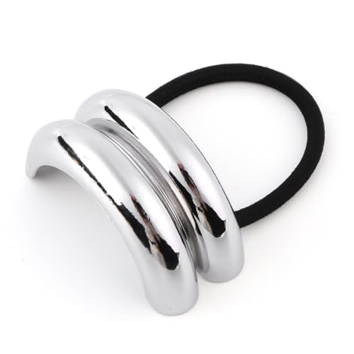 LYEAA Metall-Haargummi, Pferdeschwanz-Haarmanschette, Doppelbogen-Pferdeschwanz-Haargummi, modisches elastisches Haarband, dekoratives Haarseil for Frauen und Mädchen von LYEAA