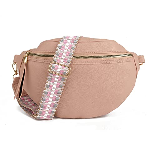 LYEAA Mode Reisen Brusttasche Umhängetasche Casual Einfarbig Gewebte Gitarre Gurt Einfache Reise Sport, rose, modisch von LYEAA