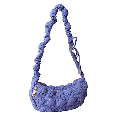 LYEAA Mode plissierte Wolke Nylon -Einkaufstaschen Frauen Damen Handtaschen lässige Verstellbarer Messenger -Taschen (lila) von LYEAA