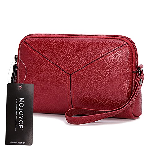 LYEAA Modische Damen-Clutch, PU-Leder, multifunktional, Mini-Handytasche, Karte, Münze, Clutch, rot, Casual von LYEAA