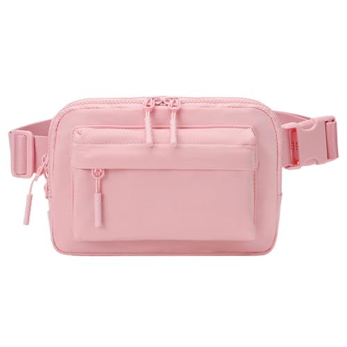 LYEAA Nylon-Gürteltasche mit mehreren Taschen – wasserdicht, leicht, verstellbarer Crossbody-Gurt für Outdoor-Sportarten und Reisen, rose, modisch von LYEAA