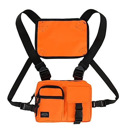 LYEAA Oxford Cloth Chest Rig Bag Multi-Layer Zipper Vest Waist Bags Unisex Vest Bags for Girl Women Outdoor Street, Orange, 420.00x300.00x130.00mm/16.54x11.81x5.12inch, Casual von LYEAA