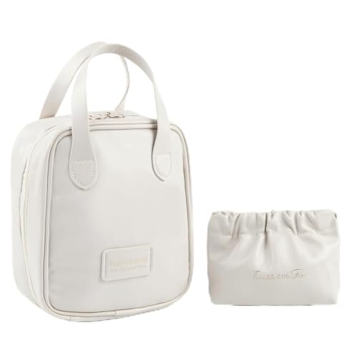 LYEAA PU-Make-up-Aufbewahrungstasche, Reise-Kosmetik-Organizer mit Fächern, Hautpflege-Organizer-Tasche mit Griff, Make-up-Behälter, wasserdichte tragbare Kulturtasche von LYEAA