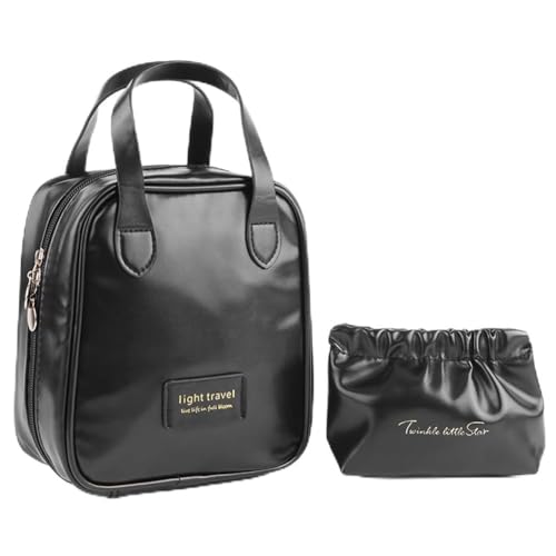 LYEAA PU-Make-up-Aufbewahrungstasche, Reise-Kosmetik-Organizer mit Fächern, Hautpflege-Organizer-Tasche mit Griff, Make-up-Organizer, wasserdicht, for Frauen und Mädchen von LYEAA