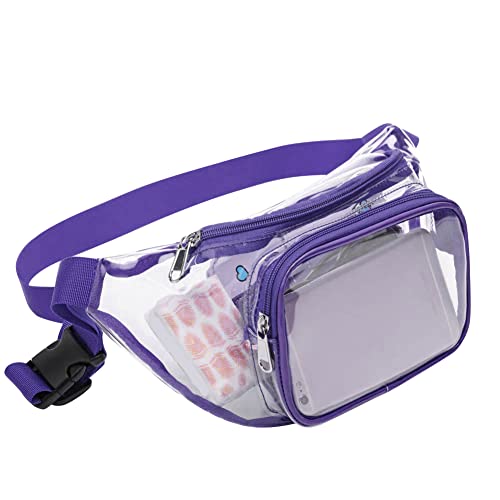 LYEAA PVC-Gürteltasche, modisch, Unisex, transparent, wasserdicht, Gelee-Aufbewahrungstasche für Laufen, Outdoor, Fitness, Reisen, violett, modisch von LYEAA