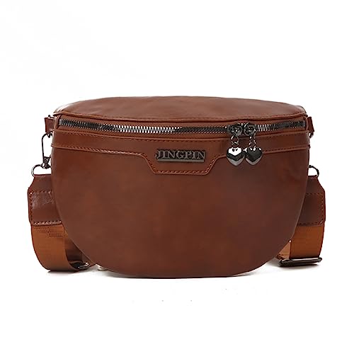 LYEAA Retro Messenger Bag Mode PU Taille Tasche Vielseitige Verstellbare Schultergurt Schule Einkaufstaschen, braun, Casual von LYEAA