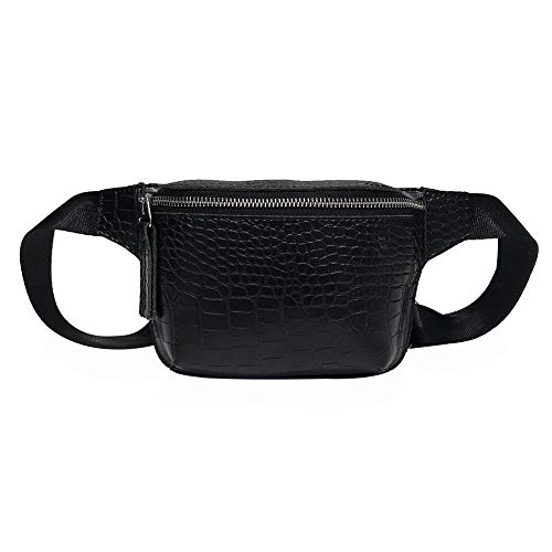 LYEAA Tragbare Umhängetasche mit Alligator-Muster, für Damen, Crossbody-Brusttasche, Universal-Gürteltasche für Damen, Mädchen, Outdoor-Teile, Schwarz , Casual von LYEAA