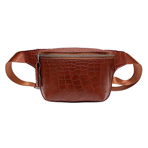 LYEAA Tragbare Umhängetasche mit Alligator-Muster, für Damen, Crossbody-Brusttasche, Universal-Gürteltasche für Damen, Mädchen, Outdoor-Teile, hellbraun, Casual von LYEAA