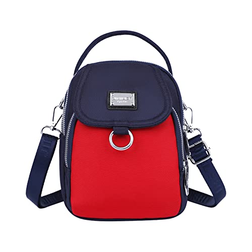 LYEAA Tragbare kleine Geldbörsen Messenger Bags Elegant Einfach Wasserdicht Verstellbarer Gurt Wochenende Urlaub, Rot/Blau, 34 * 14 * 22 cm/13.39x5.51x8.66inch von LYEAA