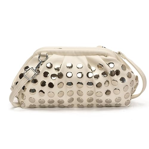 LYEAA Trendige Frauen Niete Handtasche PU Leder Solid Color Umhängetasche mit verstellbarem Riemen for Freizeit und Reisen LYEAA Trendige Frauen Niete Handtasche PU Leder Solid Color Umhängetasche mit verstellbarem Riemen for Freizeit und Reisen von LYEAA