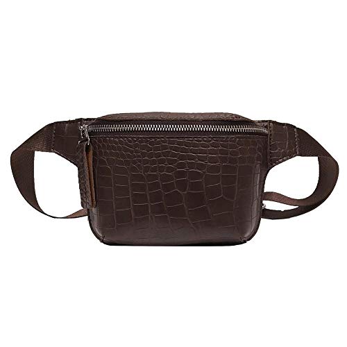 LYEAA Umhängetasche mit Alligator-Muster, für Damen, Crossbody-Brustgürtel, dunkelbraun, Casual von LYEAA