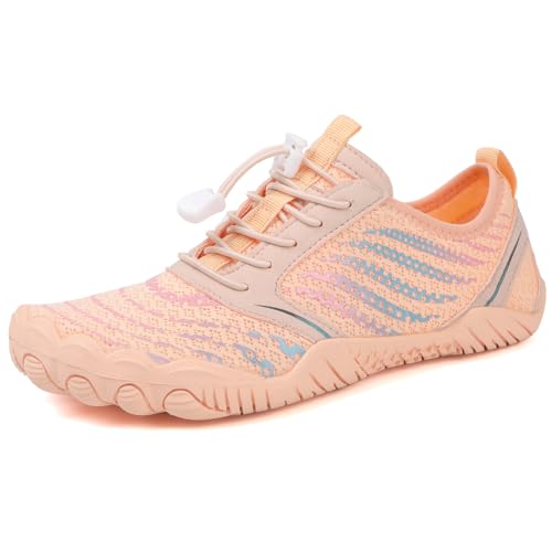 LYEAA Wasserschuhe barfuß Strand Sandalen atmungsaktive Surfen Schnorcheln Schuhe Leichtes Sporttraining Sneakers Strand Schwimmschuhschuhe (40 Korallenfarbe) von LYEAA