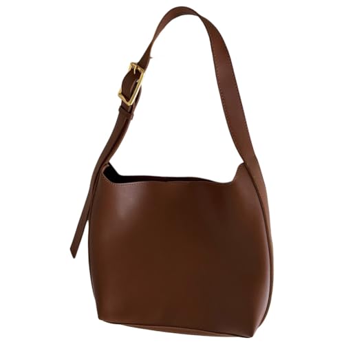 LYEAA Women Eimer -Tasche mit Geldbörse mit vielseitigem Tasche und Handtasche große Kapazität Leder -Umhängetasche Hobo -Tasche mit Innenbeutel Herbst Winter Geldbörse (braun) von LYEAA