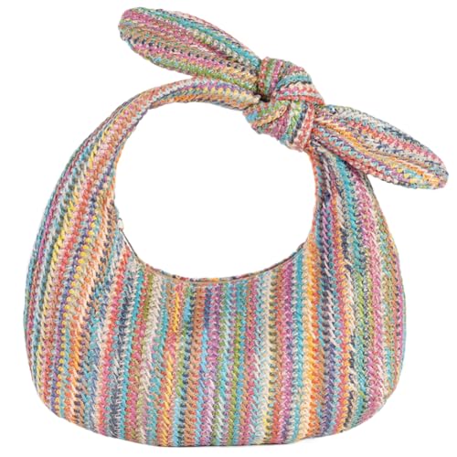 LYEAA Women Knotted Strohkupplinge mit Bogen weibliche tägliche gewebte Tasche (Multicolor) von LYEAA