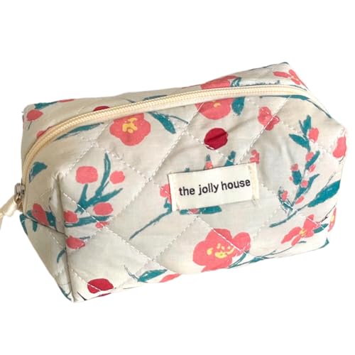 LYEAA Women Tote Make -up -Tasche mit Reißverschluss Gesteppte fragmentierte tragbare Aufbewahrung Beutel großer Kapazität Toilettenorganisator -Organizer Kosmetikbeutel (Stil 3) von LYEAA