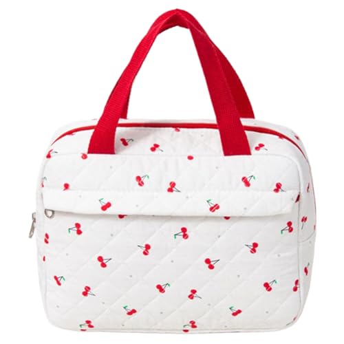 LYEAA niedliche Reisen -Toilettenbeutel Baumwolle Gesteppte Make -up -Tasche Reißverschluss Kosmetikbeutel Großer Kapazität Make -up -Organisator Toilettenbeutel für Frauen (Stil 3) von LYEAA