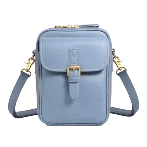 Leder kleiner Crossbody -Handy -Tasche Frauen vielseitige Schultertasche (blau) (h) von LYEAA